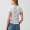 T-shirt a girocollo in punto Pointelle