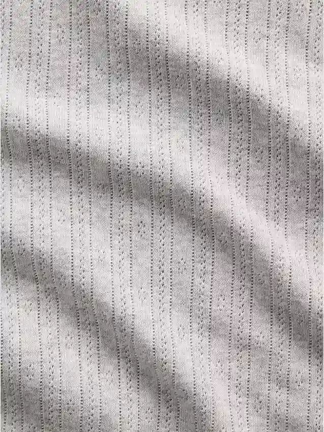 T-shirt a girocollo in punto Pointelle