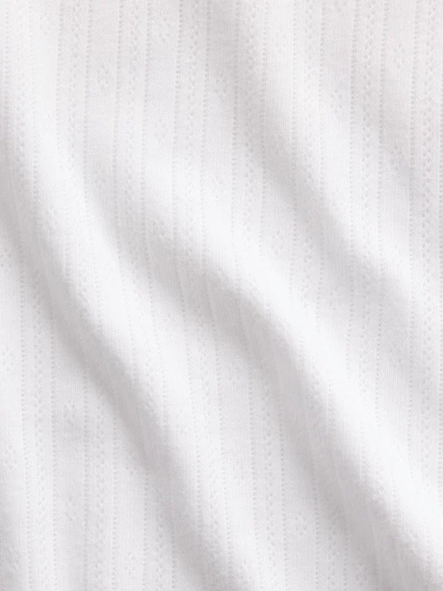 T-shirt a girocollo in punto Pointelle