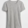 T-shirt a girocollo in punto Pointelle