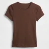 T-shirt a girocollo in punto Pointelle