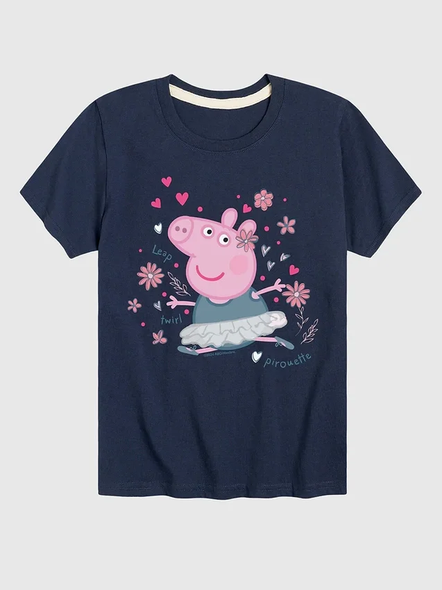 T-shirt a maniche corte “Peppa Pig Ballet Peppa” per bambini in pantaloncini