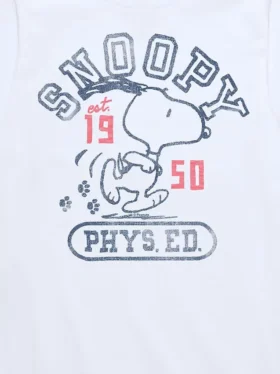 T-shirt a maniche corte per bambini Peanuts Snoopy Phys Ed