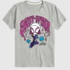 T-shirt a pantaloncini per bambini con grafica “Ghost Spider” in stile scarabocchio Marvel