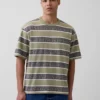 T-shirt a righe oversize Keith Haring