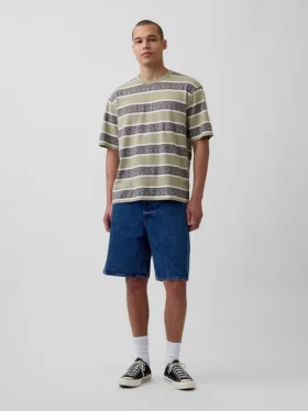 T-shirt a righe oversize Keith Haring