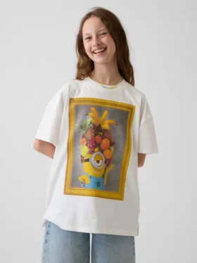 T-shirt a tunica oversize per bambini con i Minions