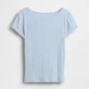 T-shirt aderente a costine Pointelle per bambini