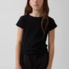 T-shirt aderente a costine variegate per bambini