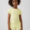 T-shirt aderente a costine variegate per bambini