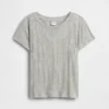 T-shirt aderente a costine variegate per bambini