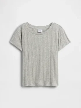 T-shirt aderente a costine variegate per bambini