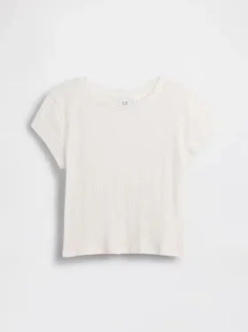 T-shirt aderente a costine variegate per bambini