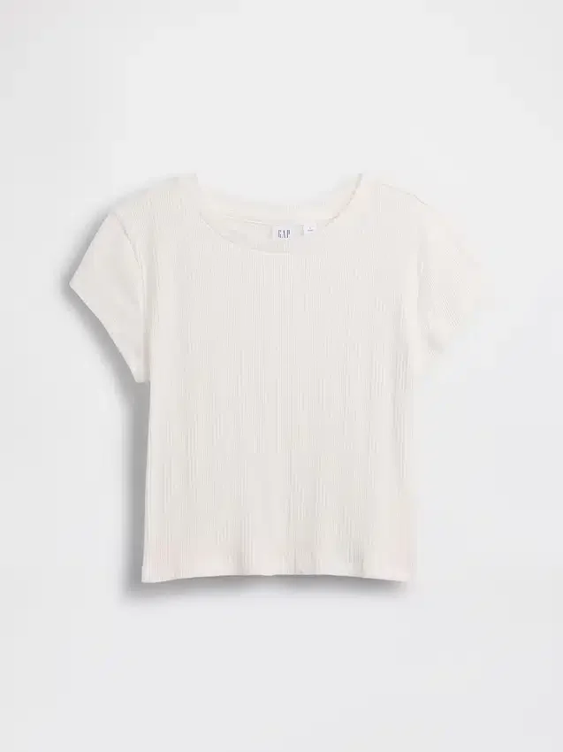 T-shirt aderente a costine variegate per bambini