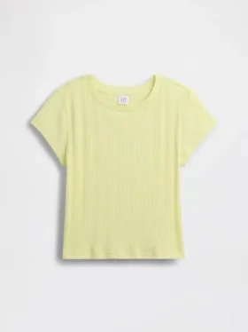 T-shirt aderente a costine variegate per bambini