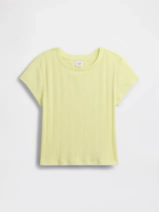 T-shirt aderente a costine variegate per bambini