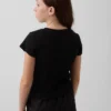 T-shirt aderente a costine variegate per bambini