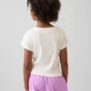 T-shirt aderente a costine variegate per bambini