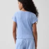T-shirt aderente a costine variegate per bambini