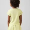 T-shirt aderente a costine variegate per bambini