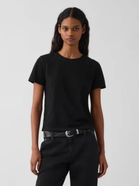 T-shirt autentica in cotone al 100% con effetto ristretto