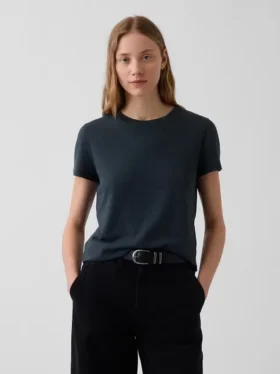 T-shirt autentica in cotone al 100% con effetto ristretto