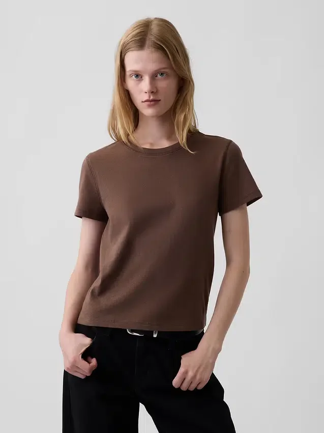 T-shirt autentica in cotone al 100% con effetto ristretto