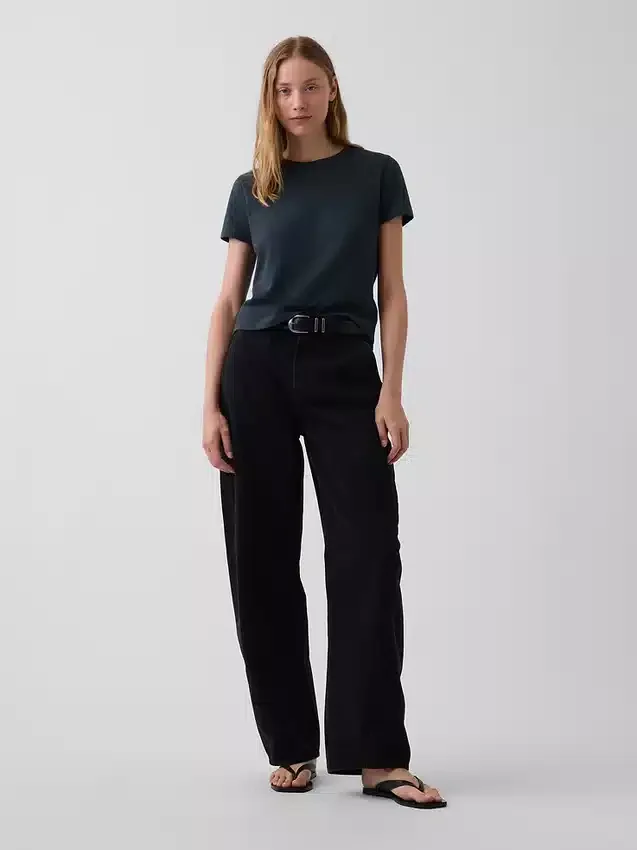 T-shirt autentica in cotone al 100% con effetto ristretto