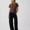 T-shirt autentica in cotone al 100% con effetto ristretto