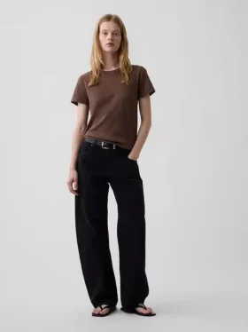 T-shirt autentica in cotone al 100% con effetto ristretto