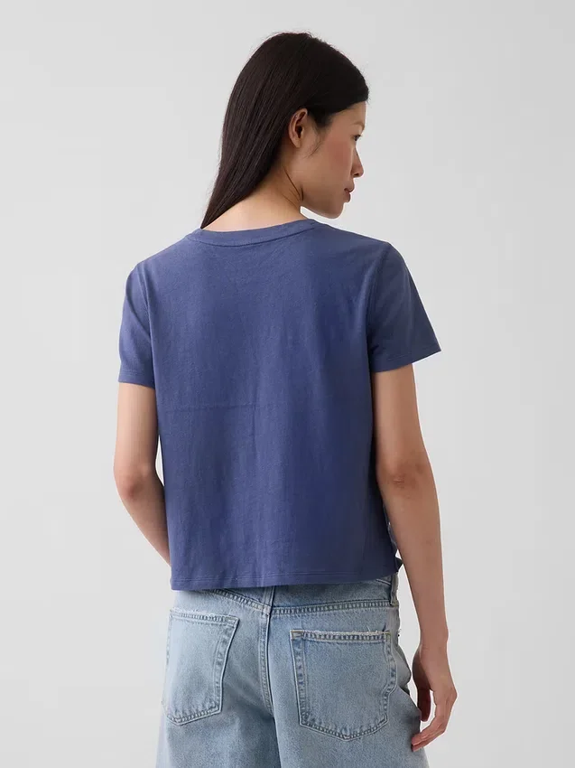 T-shirt autentica in cotone al 100% con effetto ristretto