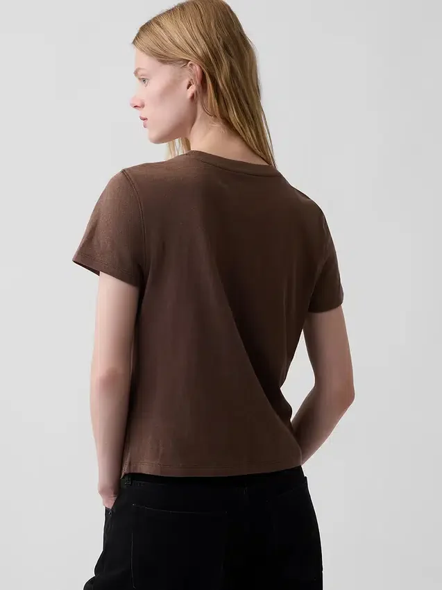 T-shirt autentica in cotone al 100% con effetto ristretto