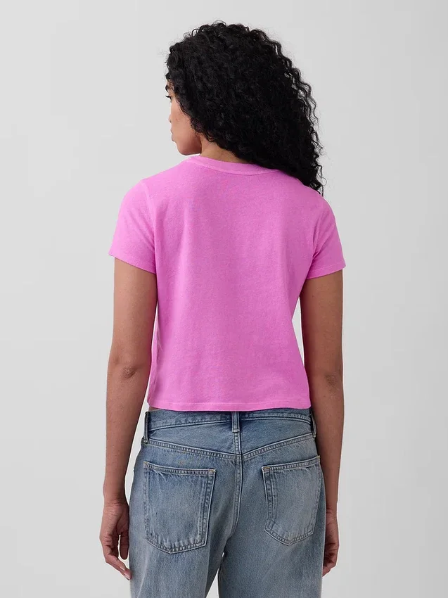 T-shirt autentica in cotone al 100% con effetto ristretto