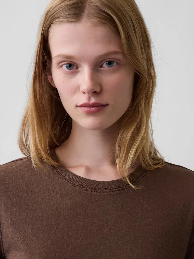 T-shirt autentica in cotone al 100% con effetto ristretto