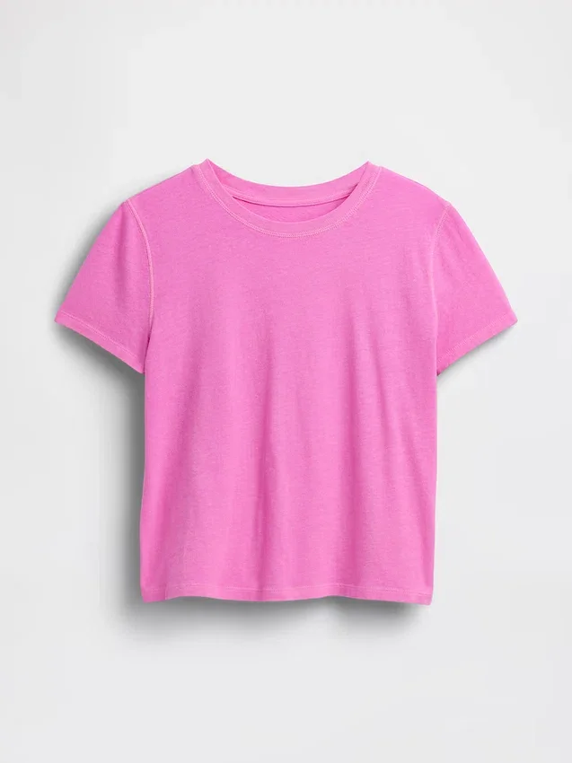 T-shirt autentica in cotone al 100% con effetto ristretto