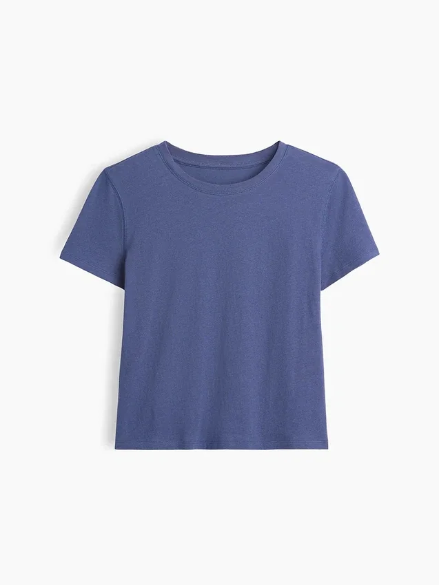 T-shirt autentica in cotone al 100% con effetto ristretto