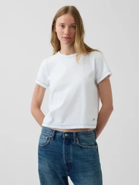 T-shirt blu dal taglio morbido
