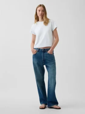 T-shirt blu dal taglio morbido