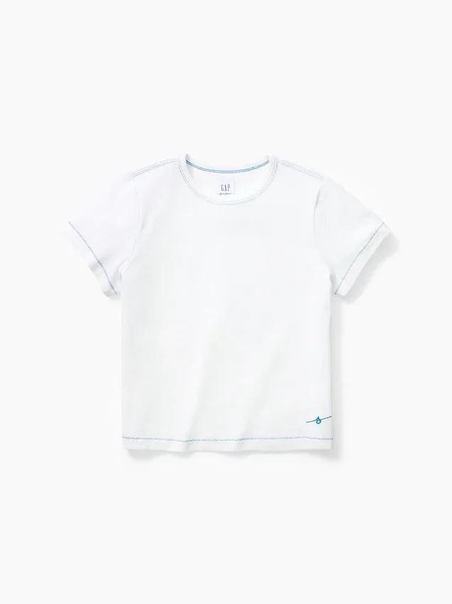 T-shirt blu dal taglio morbido