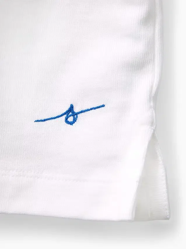 T-shirt blu per bambini con logo dal taglio comodo