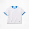 T-shirt blu per bambini con logo dal taglio comodo