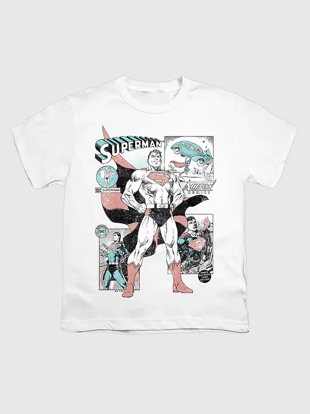 T-shirt con grafica a fumetti di Superman per bambini