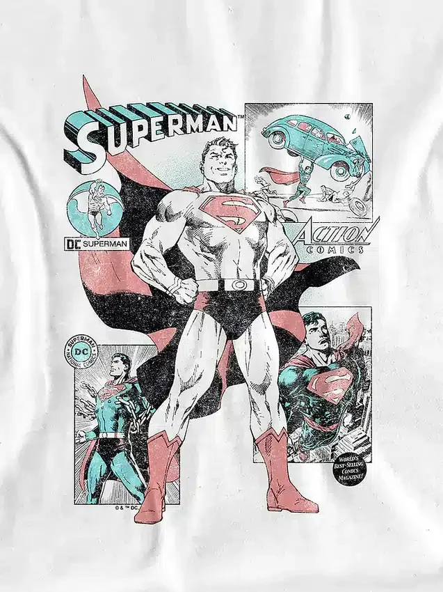 T-shirt con grafica a fumetti di Superman per bambini