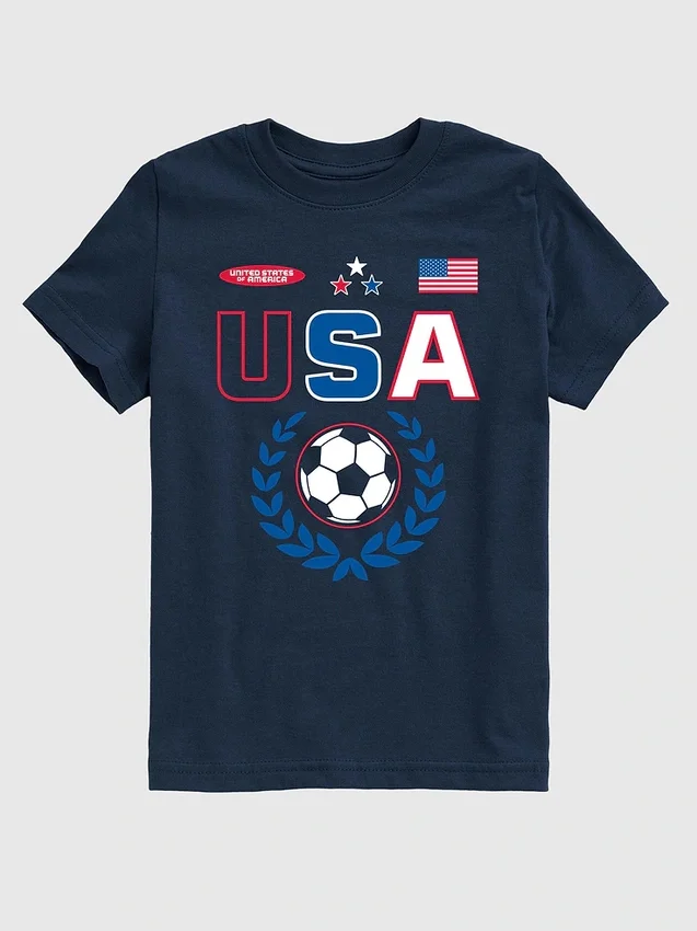T-shirt con grafica da calcio USA per bambini