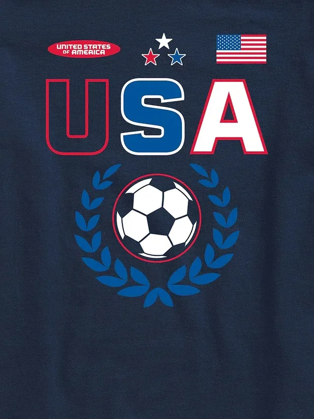 T-shirt con grafica da calcio USA per bambini