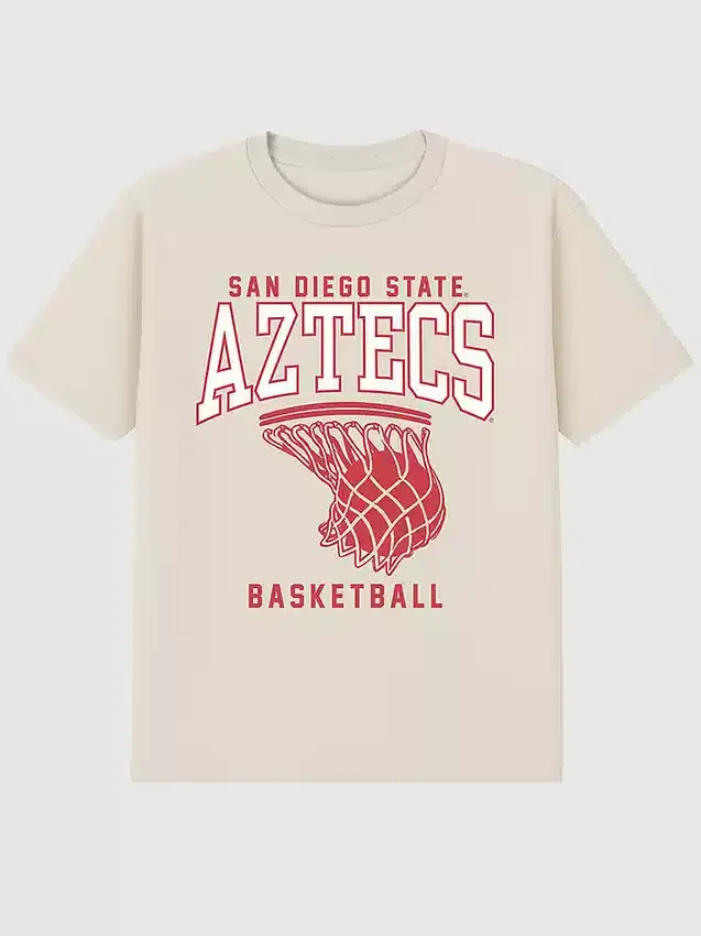 T-shirt con grafica del canestro da basket della San Diego State University