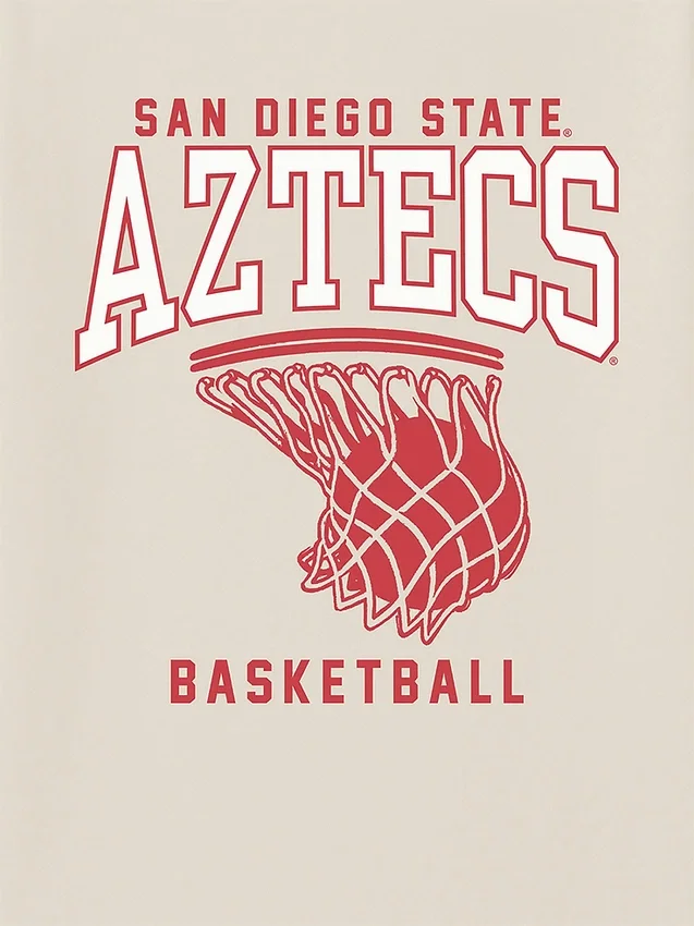 T-shirt con grafica del canestro da basket della San Diego State University