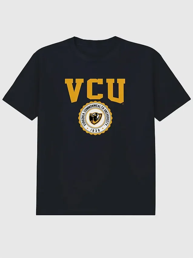 T-shirt con grafica del sigillo universitario della Virginia Commonwealth University