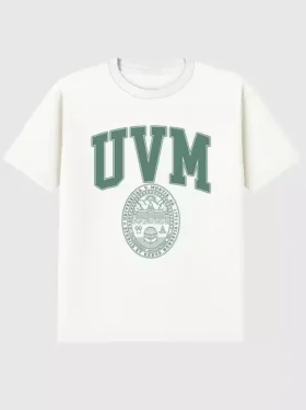 T-shirt con grafica dello stemma dell’Università del Vermont