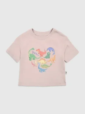 T-shirt con grafica "Dino Hearts" per bambini